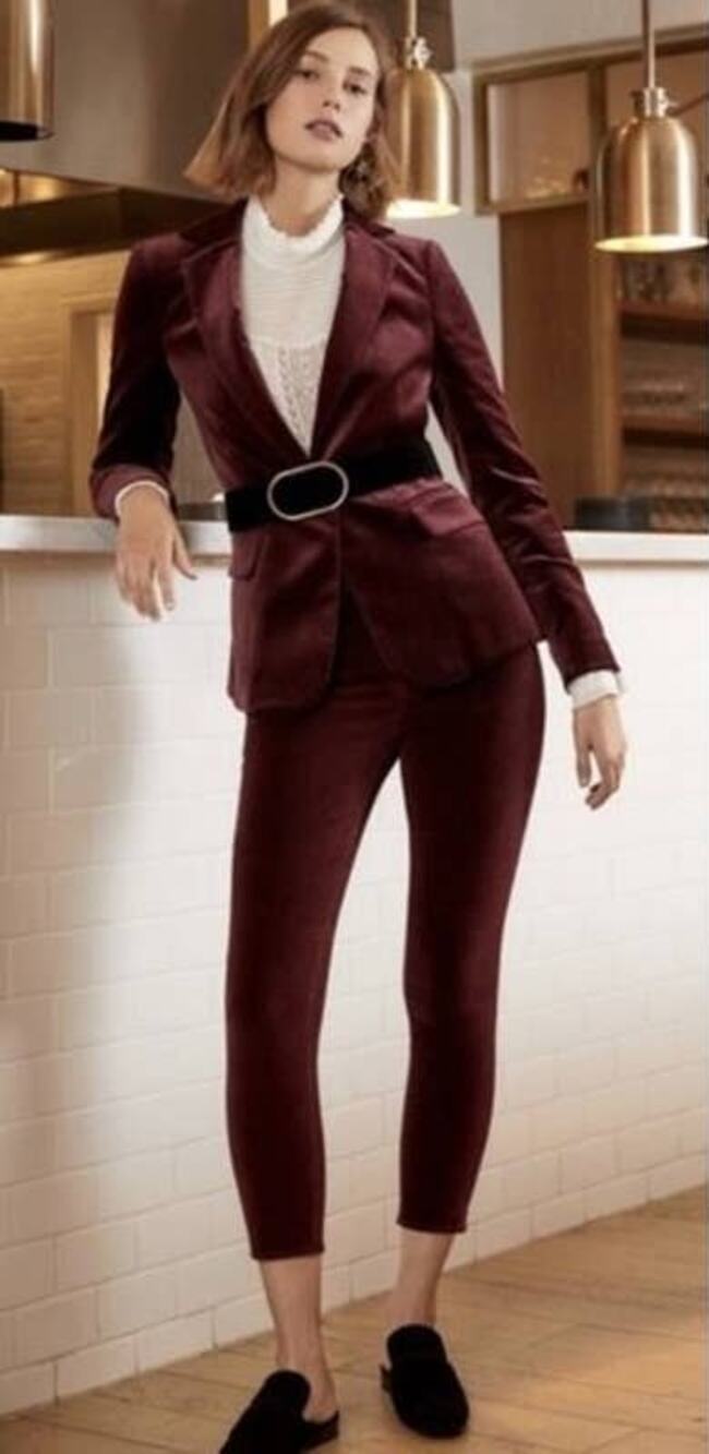 Maroon Pinot FRAME Denim Le High Skinny Velveteen Jeans 24